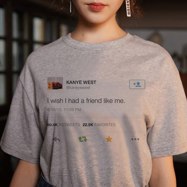 women's t-shirt summer wish i had a friend like me letter print gray tshirt large size loose vogue funny t shirt women top, White
women's t-shirt summer wish i had a friend like me letter print gray tshirt large size loose vogue funny t shirt women top, White