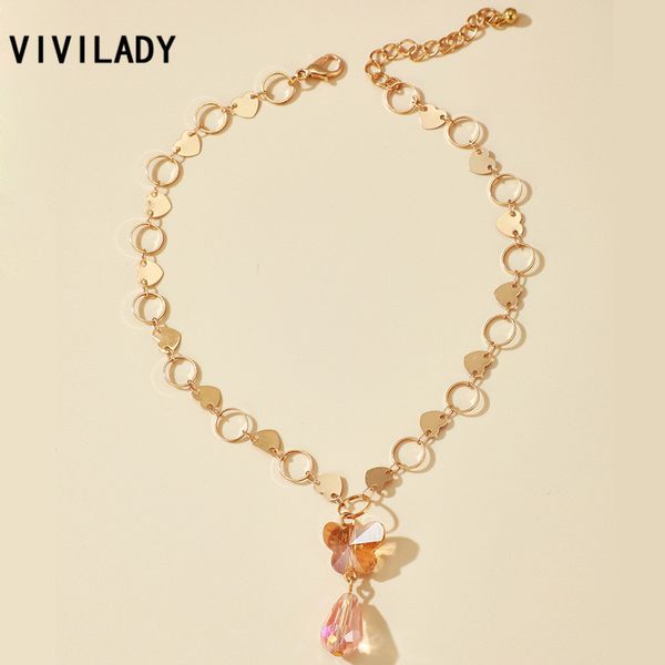 vivilady ins trendy alloy round circle heart alloy chain chic imitation crystal butterfly water drop women choker necklace, Golden;silver
vivilady ins trendy alloy round circle heart alloy chain chic imitation crystal butterfly water drop women choker necklace, Golden;silver