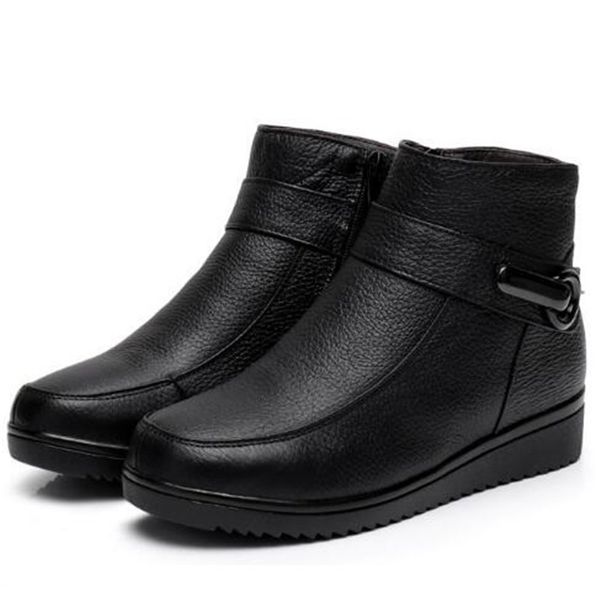 new winter soft comfort genuine leather boots women warm shoes fashion casual mother boots flat non-slip snow ankle, Black
new winter soft comfort genuine leather boots women warm shoes fashion casual mother boots flat non-slip snow ankle, Black