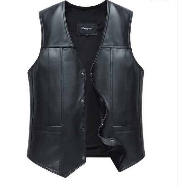 fleece mens waistcoat genuine sheepskin leather vest male business casual solid autumn winter warm sleeveless jackets, Black;white
fleece mens waistcoat genuine sheepskin leather vest male business casual solid autumn winter warm sleeveless jackets, Black;white