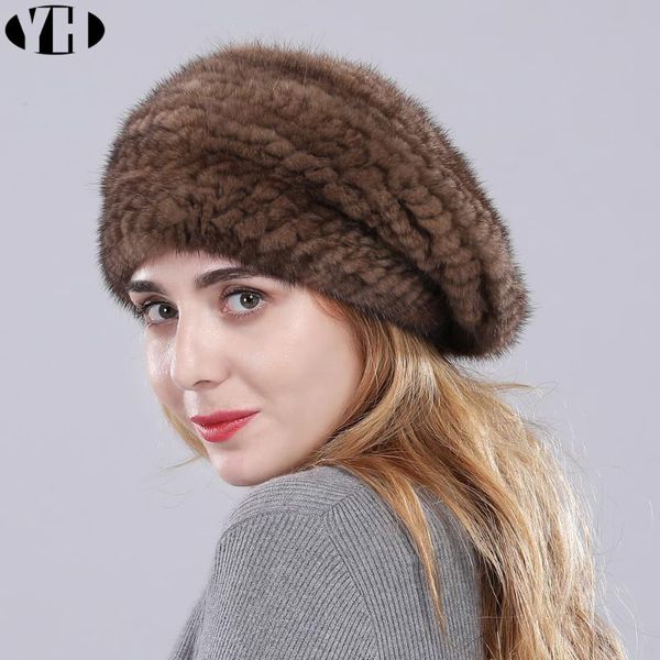 berets 2021 arrive women real 100% handmade knit mink hat brand winter casual fur caps, Blue;gray
berets 2021 arrive women real 100% handmade knit mink hat brand winter casual fur caps, Blue;gray