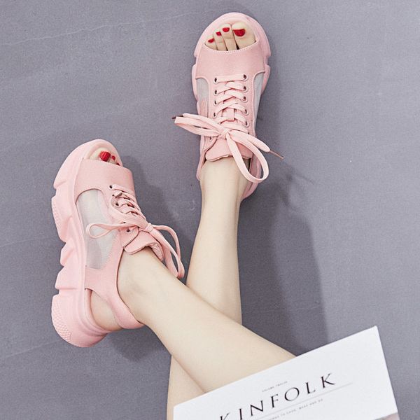 lace-up sandals 2020 new summer women hollow out breathable sandals student thick bottom open-toed girl sweet mesh shoes, Black
lace-up sandals 2020 new summer women hollow out breathable sandals student thick bottom open-toed girl sweet mesh shoes, Black