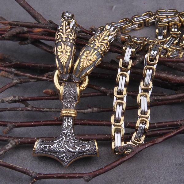 never fade men stainless steel dragon head norse viking amulet thor hammer pendant necklace viking king chain, Silver
never fade men stainless steel dragon head norse viking amulet thor hammer pendant necklace viking king chain, Silver