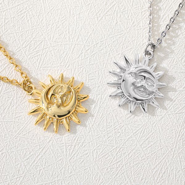 pendant necklaces creative sun shape necklace stainless steel charm fashion jewelry gift accessories, Silver
pendant necklaces creative sun shape necklace stainless steel charm fashion jewelry gift accessories, Silver