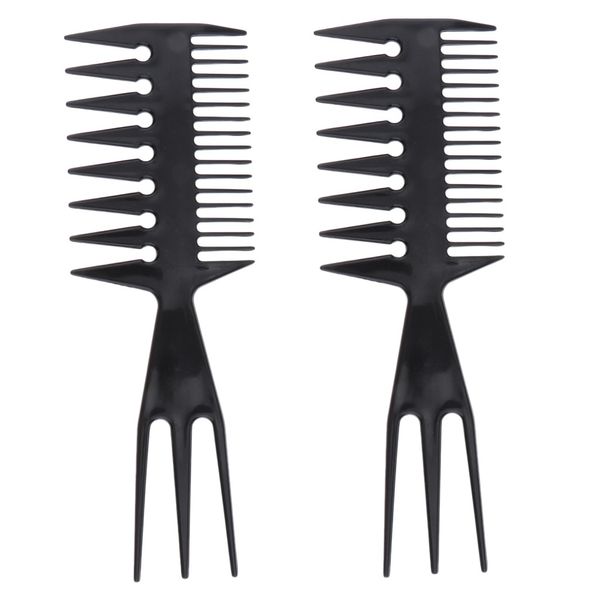 2x 3 ways hairdressing hair styling comb pick hair afro wide tooth comb hair brush, Silver
2x 3 ways hairdressing hair styling comb pick hair afro wide tooth comb hair brush, Silver
