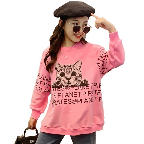loose retro kids girl cotton sweatshirt with cat print princess girl long sleeve t-shirt for spring autumn clothing for child, Black
loose retro kids girl cotton sweatshirt with cat print princess girl long sleeve t-shirt for spring autumn clothing for child, Black