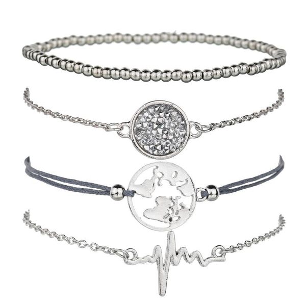 charm bracelets bracelet 4 piece jewelry wholesale, Golden;silver 
charm bracelets bracelet 4 piece jewelry wholesale, Golden;silver