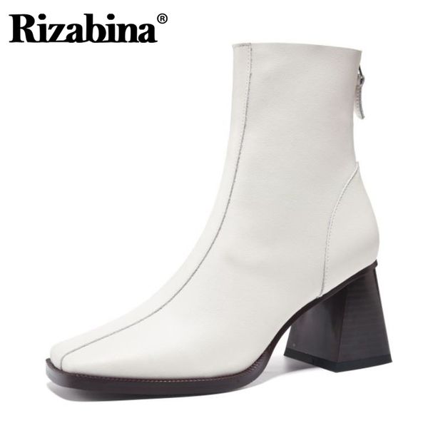 rizabina new real leather ankle boots zipper square toe chunky heel outdoor fashion boots winter female footwear size 34-39, Black
rizabina new real leather ankle boots zipper square toe chunky heel outdoor fashion boots winter female footwear size 34-39, Black