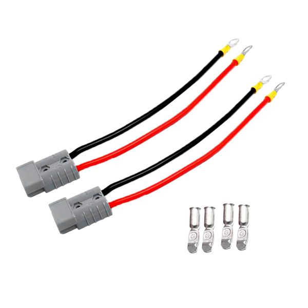 2 pieces 50a battery quick connerctor plug terminals with 25cm wrie grey