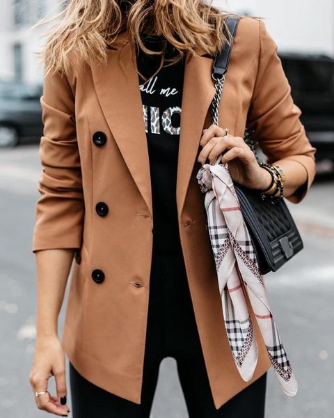 women's jackets ladies office workwear coat turn-down collar long sleeve slim fit casual jacket outwear career formal tunic, Black;brown
women's jackets ladies office workwear coat turn-down collar long sleeve slim fit casual jacket outwear career formal tunic, Black;brown