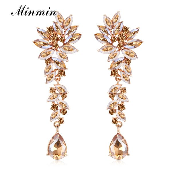 minmin gold color elegant cluster crystal wedding bridal jewelry drop earring for women luxury flower long dangle earring eh1566, Silver
minmin gold color elegant cluster crystal wedding bridal jewelry drop earring for women luxury flower long dangle earring eh1566, Silver