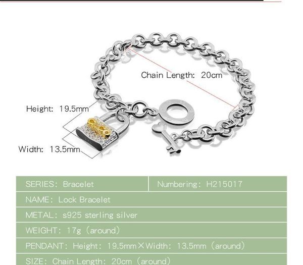 new personality gold lock bracelet women simple 100% 925 sterling silver hand catenary fashion brand jewelry gift99, Golden;silver
new personality gold lock bracelet women simple 100% 925 sterling silver hand catenary fashion brand jewelry gift99, Golden;silver