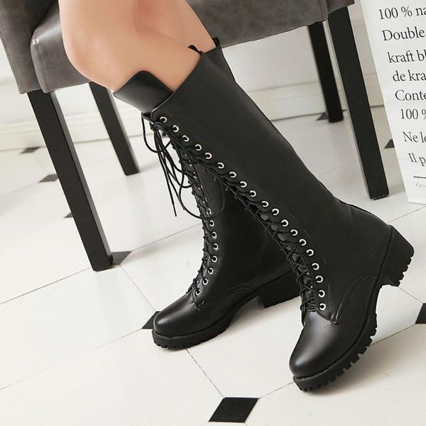 women's knight boots winter strappy long tube boot leather knee-high boot lady fashion show riding shoes high heel botas, Black
women's knight boots winter strappy long tube boot leather knee-high boot lady fashion show riding shoes high heel botas, Black