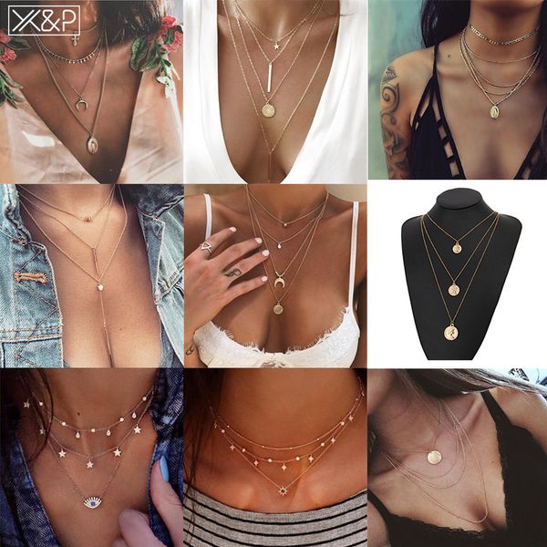 pendant necklaces x&p bohemian multilayer crystal necklace for women vintage gold color chokers 2021 trendy jewelry gift, Silver
pendant necklaces x&p bohemian multilayer crystal necklace for women vintage gold color chokers 2021 trendy jewelry gift, Silver