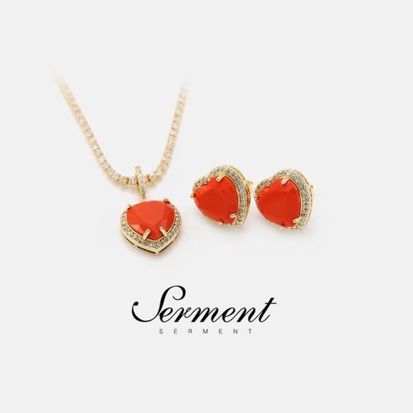 serment new fashion luxury set big red heart shaped earrings necklace sets gilded silvered color jewelry sets gifts, Silver
serment new fashion luxury set big red heart shaped earrings necklace sets gilded silvered color jewelry sets gifts, Silver
