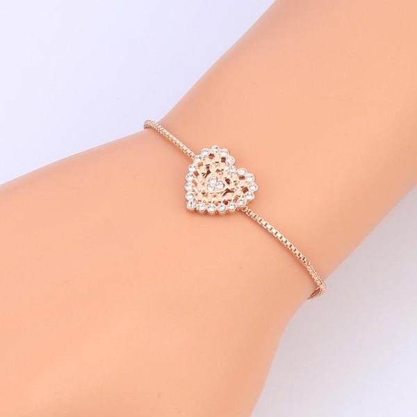 charm bracelets romantic small heart for women zircon rose gold color adjustable fashion jewelry wedding party gift, Golden;silver
charm bracelets romantic small heart for women zircon rose gold color adjustable fashion jewelry wedding party gift, Golden;silver