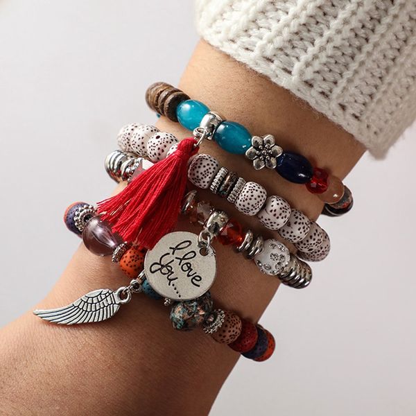 vintage 4 pcs/set bohemia bracelet colorful bangle natural stone bead multilayer bracelets women girl party wedding jewelry gift, Black
vintage 4 pcs/set bohemia bracelet colorful bangle natural stone bead multilayer bracelets women girl party wedding jewelry gift, Black