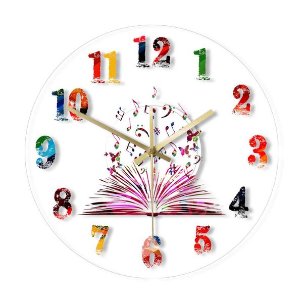 magical music notes book with butterflies watercolour numbers printed wall clock creation writers gifts home decor wall watch
magical music notes book with butterflies watercolour numbers printed wall clock creation writers gifts home decor wall watch