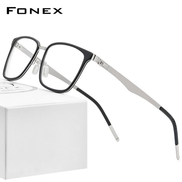 fashion sunglasses frames fonex alloy acetate glasses men square prescription myopia optical eyeglass frame 2021 women korea screwless eyewe, Black
fashion sunglasses frames fonex alloy acetate glasses men square prescription myopia optical eyeglass frame 2021 women korea screwless eyewe, Black