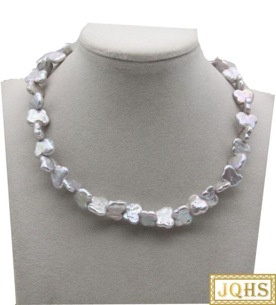 baroque 16.5" 14mm coin fastener butterfly gray pearls necklace 18kgp clasp c35 chain jewelry, Silver
baroque 16.5" 14mm coin fastener butterfly gray pearls necklace 18kgp clasp c35 chain jewelry, Silver