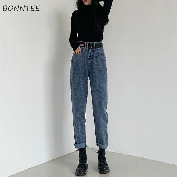women's jeans mom women straight trousers womens vintage classic all-match loose high waist roll up hem casual trendy streetwear soft, Blue
women's jeans mom women straight trousers womens vintage classic all-match loose high waist roll up hem casual trendy streetwear soft, Blue