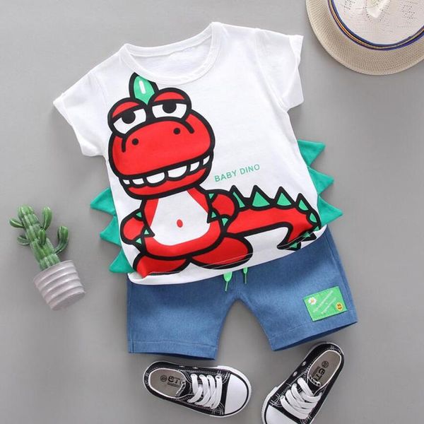baby boys clothing cotton summer cartoon dinosaur short sleeve shirt + pants 2pcs/ sets children clothes for boy, White
baby boys clothing cotton summer cartoon dinosaur short sleeve shirt + pants 2pcs/ sets children clothes for boy, White