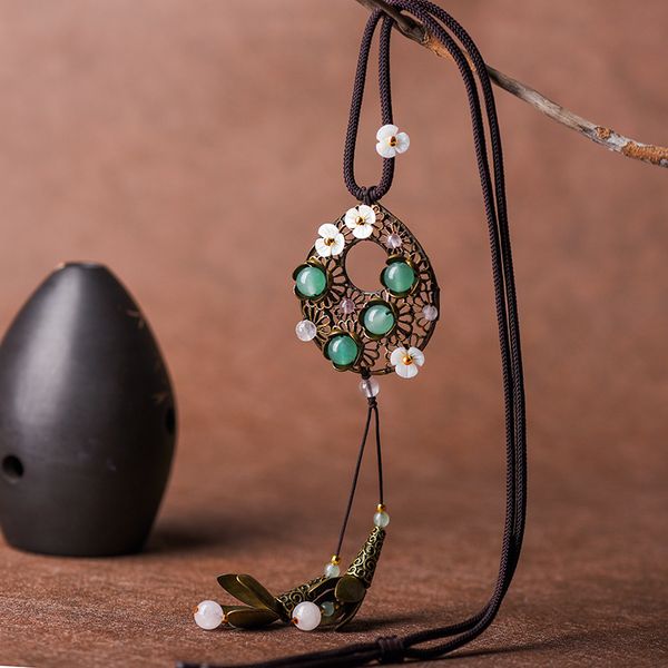 pendant necklaces national style hand-woven jewelry beautiful color ceramic beaded necklace personality fashion girl women's sweater ac, Silver
pendant necklaces national style hand-woven jewelry beautiful color ceramic beaded necklace personality fashion girl women's sweater ac, Silver