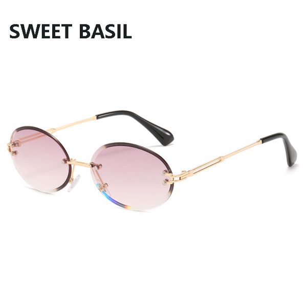 sunglasses sweet basil 2021 round rimless women brand fashion alloy frame vintage gradient sun glasses female shade uv400, White;black
sunglasses sweet basil 2021 round rimless women brand fashion alloy frame vintage gradient sun glasses female shade uv400, White;black