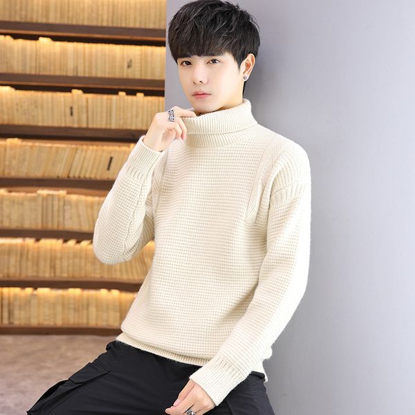 2020 new solid colors jumper men turtleneck sweater winter high elasticity slim pullover men knitwear clothing, White;black
2020 new solid colors jumper men turtleneck sweater winter high elasticity slim pullover men knitwear clothing, White;black