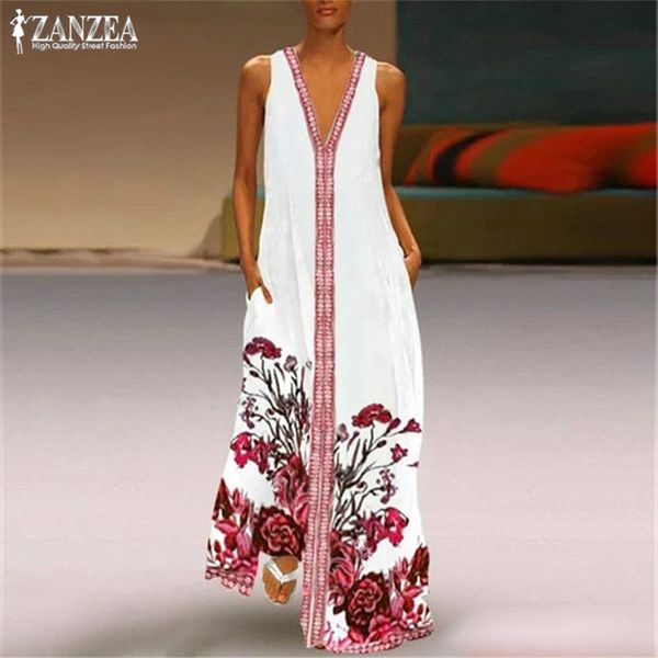 casual dresses women's print sundress zanzea 2021 bohemian summer maxi dress causal sleeveless v neck long vestidos female beach party, Black;gray
casual dresses women's print sundress zanzea 2021 bohemian summer maxi dress causal sleeveless v neck long vestidos female beach party, Black;gray
