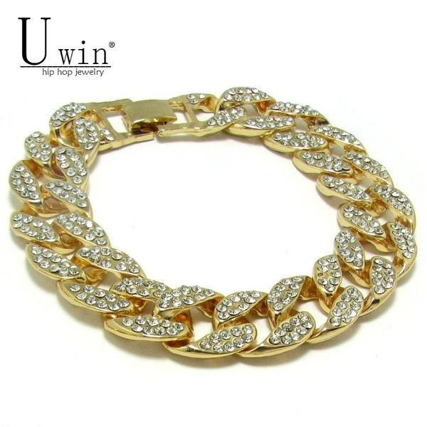 uwin mens iced out 15mm bling rhinestone miami cuban link chain hip hop bracelet gold silver, Black
uwin mens iced out 15mm bling rhinestone miami cuban link chain hip hop bracelet gold silver, Black