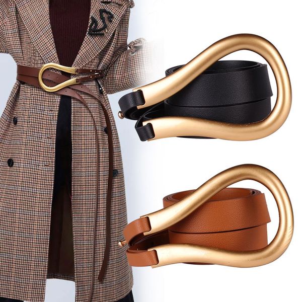 luxury fashion waist belt designer women belts large horseshoe u buckle microfiber leather double belt for coat dress sweater, Black;brown
luxury fashion waist belt designer women belts large horseshoe u buckle microfiber leather double belt for coat dress sweater, Black;brown
