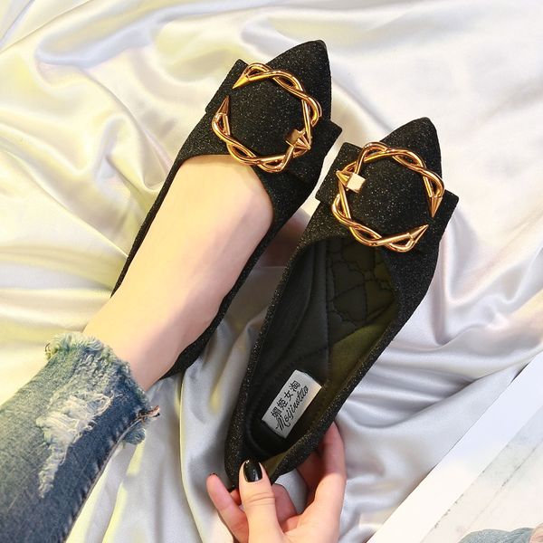 new korean version of bean shoes women's shoes women's flat-toed pointed egg roll big size, Black
new korean version of bean shoes women's shoes women's flat-toed pointed egg roll big size, Black