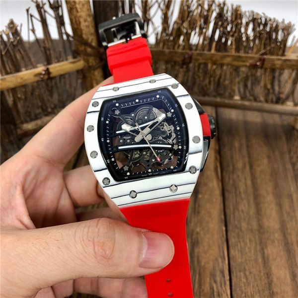 full-automatic hollow-out mechanical movement size 43 mm thickness 12 mm fiber case stainless steel dial sapphire mirror rm61, Slivery;brown
full-automatic hollow-out mechanical movement size 43 mm thickness 12 mm fiber case stainless steel dial sapphire mirror rm61, Slivery;brown