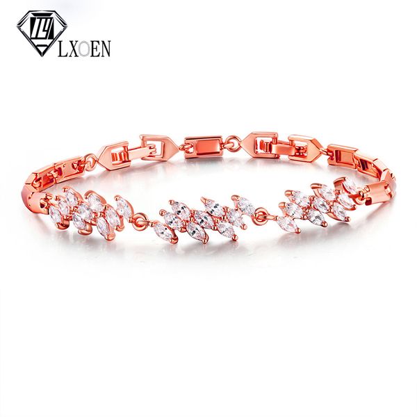 charm bracelets lxoen marquise rose gold color zirconia for women with clear crystal wedding bracelet jewelry gift, Golden;silver
charm bracelets lxoen marquise rose gold color zirconia for women with clear crystal wedding bracelet jewelry gift, Golden;silver