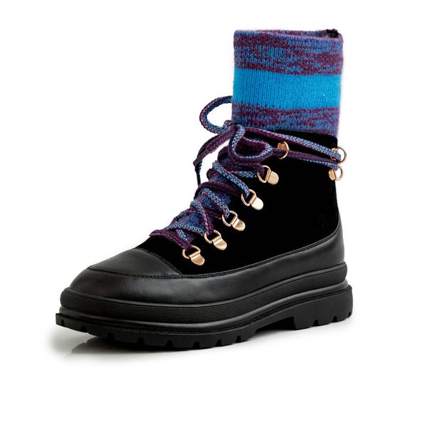 fashion knitting female motorcycle boots night club shoes woman winter genuine leather women ankle boots platform, Black
fashion knitting female motorcycle boots night club shoes woman winter genuine leather women ankle boots platform, Black