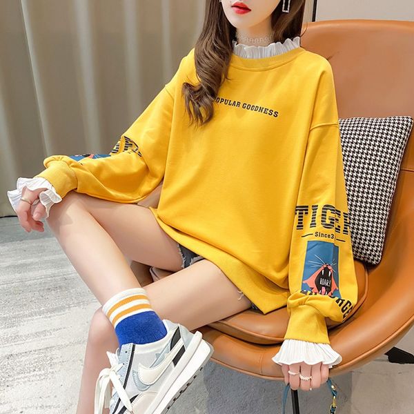 women's early autumn sweater 2020 sweater coatnew spring and autumn korean style loose fake two-piece coat ins thin coat trendy yipgk, Black
women's early autumn sweater 2020 sweater coatnew spring and autumn korean style loose fake two-piece coat ins thin coat trendy yipgk, Black