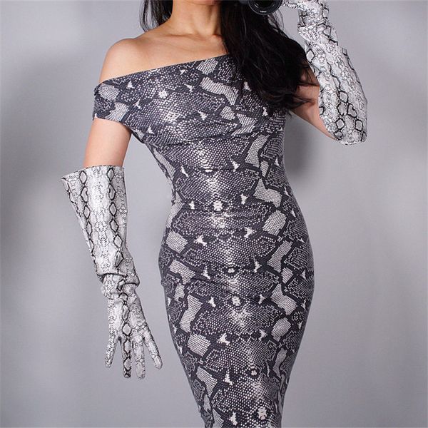 five fingers gloves 50cm patent leather long big cuff lantern sleeve emulation animal pattern silver snake female pu78-50w, Blue;gray
five fingers gloves 50cm patent leather long big cuff lantern sleeve emulation animal pattern silver snake female pu78-50w, Blue;gray