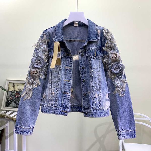 brand short denim jacket woman 2020 spring autumn new industrial beads embroidered stereo flowers holes jeans coat female jacket, Black;brown
brand short denim jacket woman 2020 spring autumn new industrial beads embroidered stereo flowers holes jeans coat female jacket, Black;brown