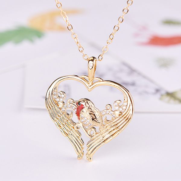 lovely animal bird sparrow heart-shaped necklace pendants alloy crystal gold color clavicle pendant for women girl, Silver
lovely animal bird sparrow heart-shaped necklace pendants alloy crystal gold color clavicle pendant for women girl, Silver