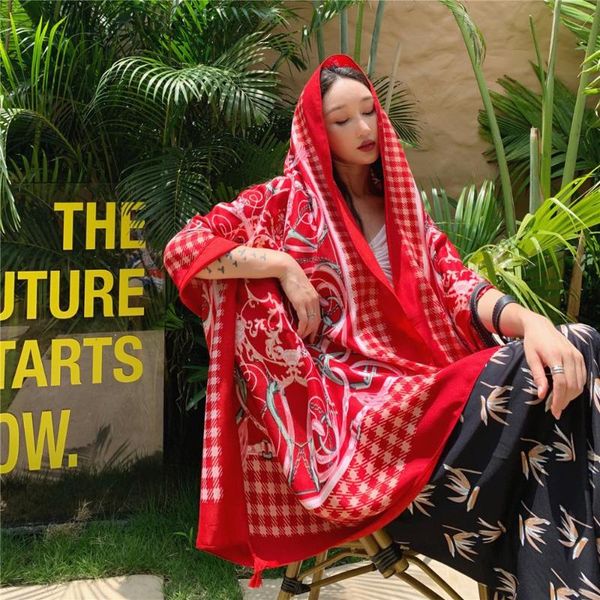 2020 new bohemian cotton and linen scarf female ethnic style travel sunscreen beach towel big shawl silk scarf dual-use bufanda, Blue;gray
2020 new bohemian cotton and linen scarf female ethnic style travel sunscreen beach towel big shawl silk scarf dual-use bufanda, Blue;gray