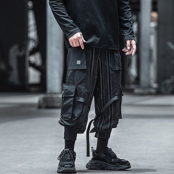 men's pants hybskr pencil cargo korean streetwear man 2021 fashion summer loose ankle-length trousers autumn male casual, Black
men's pants hybskr pencil cargo korean streetwear man 2021 fashion summer loose ankle-length trousers autumn male casual, Black