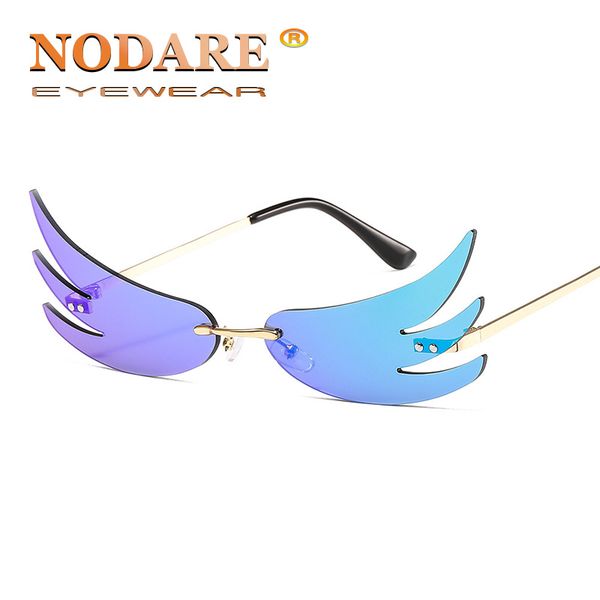 nodare 2020 trending sunglasses women alloy rimless wave sun glasses party gold blue lens masculino, White;black
nodare 2020 trending sunglasses women alloy rimless wave sun glasses party gold blue lens masculino, White;black