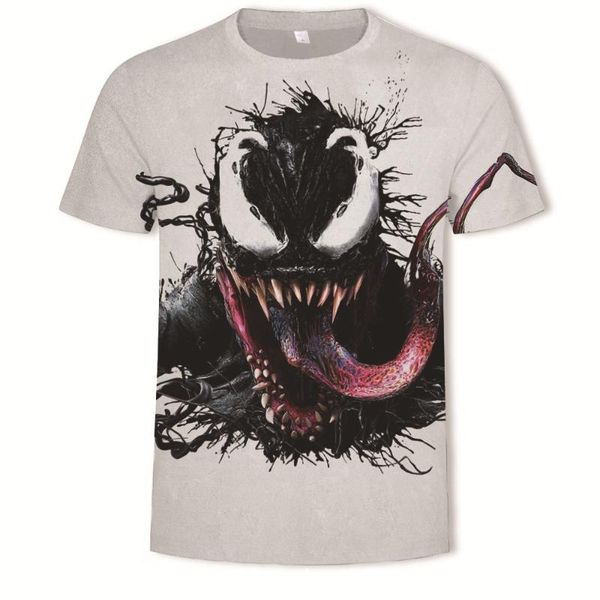 summer 3d digital printing venom men's round neck short sleeve, Black;blue 
summer 3d digital printing venom men's round neck short sleeve, Black;blue