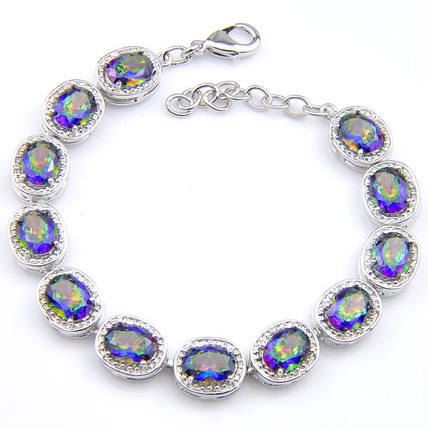 Luckyshine Xmas Gift Created Oval Rainbow Natural Mystic Topaz Tennis Bracelets Jewelry Chic Design Lovers Bracelets
Luckyshine Xmas Gift Created Oval Rainbow Natural Mystic Topaz Tennis Bracelets Jewelry Chic Design Lovers Bracelets