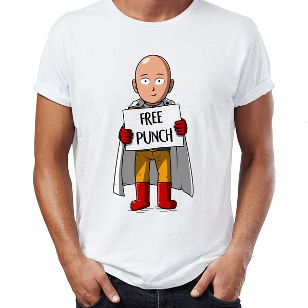 men's t shirt get a punch from saitama awesome tee