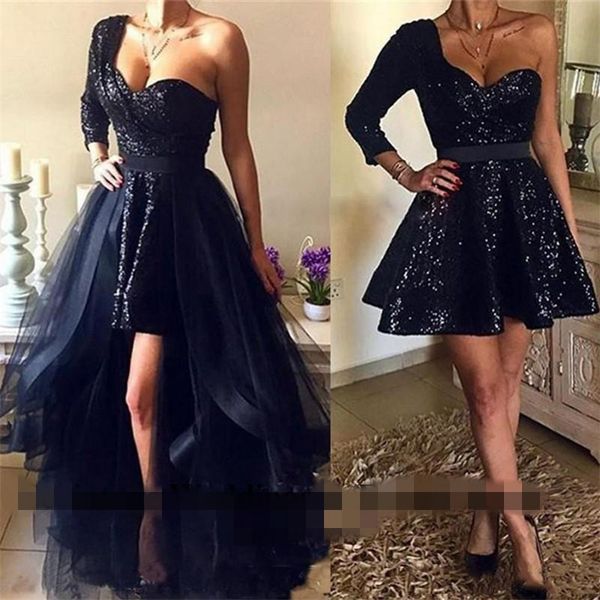 high low black sequined high low evening gowns prom dresses festido de festa formal dress sequines one shoulder two pieces party gown, Black;red
high low black sequined high low evening gowns prom dresses festido de festa formal dress sequines one shoulder two pieces party gown, Black;red