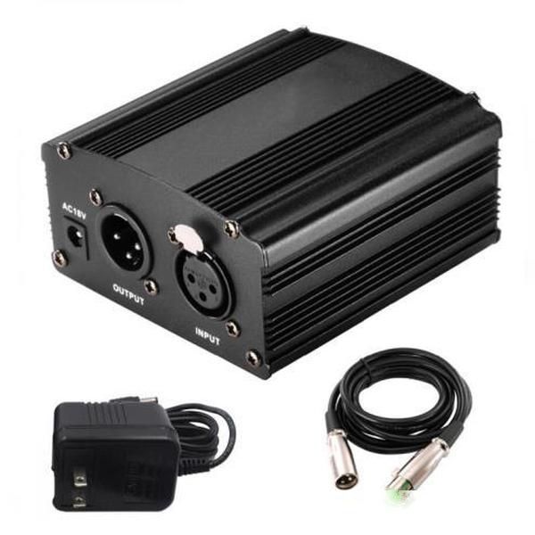 48v phantom power supply with one xlr audio cable and ac220v eu us uk adaptor for condenser microphone studio music voice recording
48v phantom power supply with one xlr audio cable and ac220v eu us uk adaptor for condenser microphone studio music voice recording