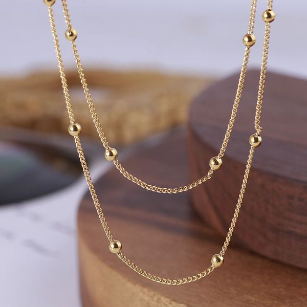 chains simple ins cold wind double-set gold bean fashion nude chain necklace, Silver
chains simple ins cold wind double-set gold bean fashion nude chain necklace, Silver