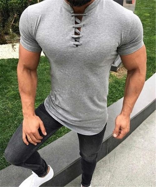 fashion drawstring stand neck short sleeve summer solid color mens casual tshirt mens designer tshirts, White;black
fashion drawstring stand neck short sleeve summer solid color mens casual tshirt mens designer tshirts, White;black
